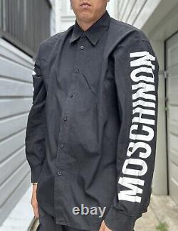 Vintage Moschino Jeans On Off 90's Black Shirt Super Rare XXL Jeremy Scott Style