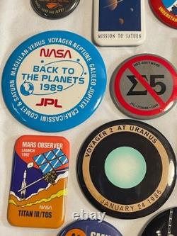 Vintage NASA JPL 1980's Super Rare Lot of 52 Buttons 1962 Team Member