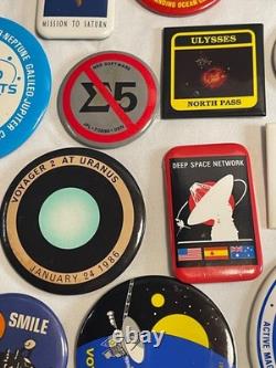 Vintage NASA JPL 1980's Super Rare Lot of 52 Buttons 1962 Team Member