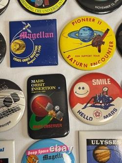 Vintage NASA JPL 1980's Super Rare Lot of 52 Buttons 1962 Team Member