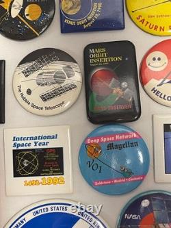 Vintage NASA JPL 1980's Super Rare Lot of 52 Buttons 1962 Team Member