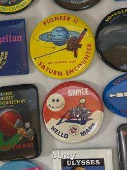 Vintage NASA JPL 1980's Super Rare Lot of 52 Buttons 1962 Team Member