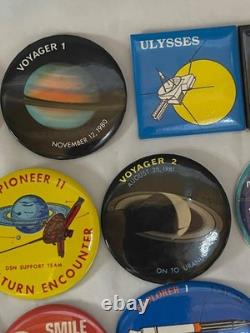 Vintage NASA JPL 1980's Super Rare Lot of 52 Buttons 1962 Team Member