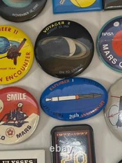 Vintage NASA JPL 1980's Super Rare Lot of 52 Buttons 1962 Team Member