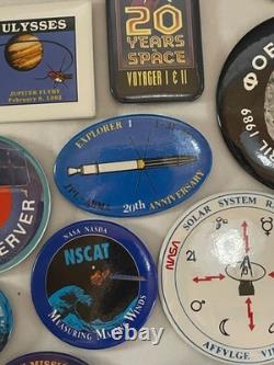 Vintage NASA JPL 1980's Super Rare Lot of 52 Buttons 1962 Team Member