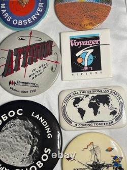 Vintage NASA JPL 1980's Super Rare Lot of 52 Buttons 1962 Team Member