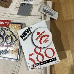 Vintage NOS Levis 580 Orange Tab Baggy Jeans 34x34 Made in USA SUPER RARE