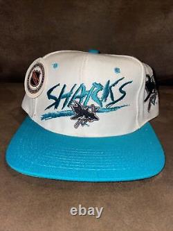 Vintage NWT San Jose Sharks Hat 90s Deadstock NHL SnapBack Cap Super Rare