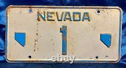 Vintage Nevada Governor's License Plate Low #1 Original Super Rare