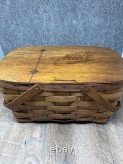 Vintage Nike Promotional Picnic Basket With original Plates super rare barn find