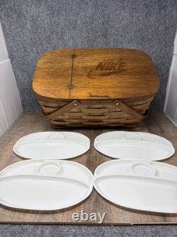Vintage Nike Promotional Picnic Basket With original Plates super rare barn find