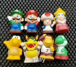 Vintage Nintendo Super Mario Kart Finger Puppet Figures Rare LOT 8 COMPLETE