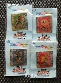 Vintage Nintendo Super Smash Bros DX pin badge Rare Promo Event Prize SET OF 4 N