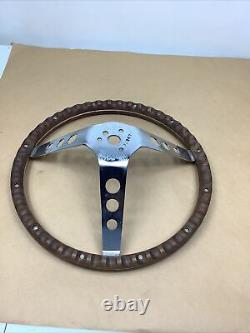 Vintage Original'60s Grant Wood Three Spoke Fingergrip Steering Wheel 13.5