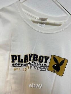 Vintage Playboy T Shirt Double Sided 1987 Crash Davis Crazy 2XL Super Rare