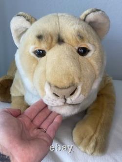 Vintage Playkids Lioness large Plush Realistic Cloth Eyelids Super Rare HTF