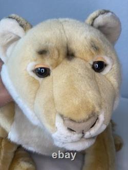 Vintage Playkids Lioness large Plush Realistic Cloth Eyelids Super Rare HTF
