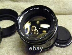 Vintage RARE Asahi Pentax 85mm f/1.9 Super-TAKUMAR M42 Screw PORTRAIT Lens+Hood