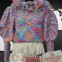 Vintage RARE Gil Aimbez Static Chunky Statement Sleeve Cardigan Sweater Art