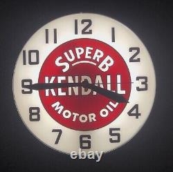 Vintage RARE LARGE 20 Super B Kendall Motor Oil Clock Advertising Swihart MINTY