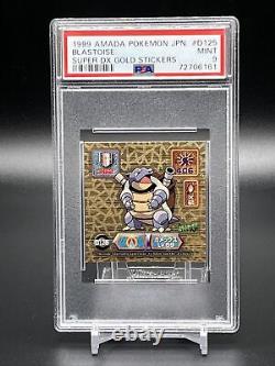 Vintage RARE Pokemon Blastoise D125 Amada Sticker Super DX Gold 1999 PSA 9 POP 1