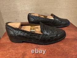 Vintage Ralph Lauren Crocodile Loafers Classic Brown US 11 Super Rare