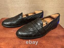 Vintage Ralph Lauren Crocodile Loafers Classic Brown US 11 Super Rare