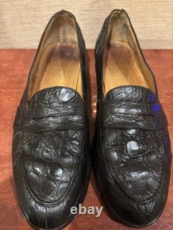 Vintage Ralph Lauren Crocodile Loafers Classic Brown US 11 Super Rare