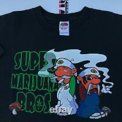 Vintage SUPER MARIJAUNA BROS T-Shirt Size XL RARE Nintendo Mario Drug Parody