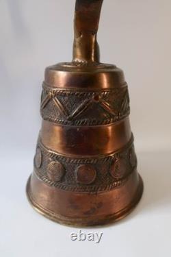 Vintage SUPER RARE Bronze Statue Sculpture Benin Kingdom Warrior Bell