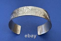 Vintage SUPER Rare Newman's Reno NV USA Engraved Sterling Silver Cuff Bracelet