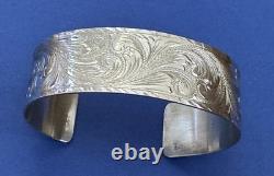Vintage SUPER Rare Newman's Reno NV USA Engraved Sterling Silver Cuff Bracelet