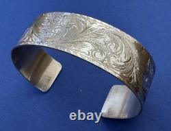 Vintage SUPER Rare Newman's Reno NV USA Engraved Sterling Silver Cuff Bracelet