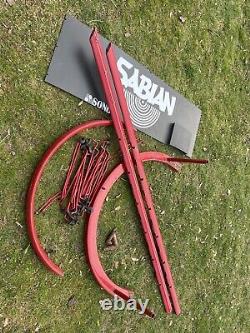 Vintage Sabian Two Tower Cymbal Store Display Stand 22 Cymbals Red Super Rare