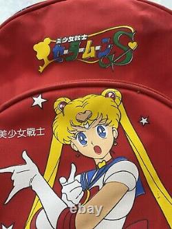 Vintage Sailor Moon Super S Anime Rare1992 Plaid Backpack Bag/backpack Red