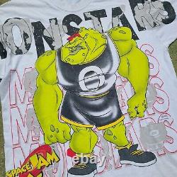 Vintage Space Jam Green Monstars AOP Size XL Light Flaws Super Rare