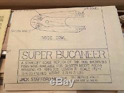 Vintage Super Buccaneer Balsa RC Model Airplane Kit Rare Jack Stafford Models