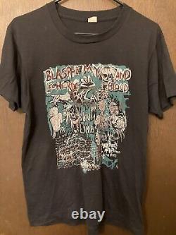 Vintage Super RARE 1980s ORIGINAL Tshirt Band BATCAVE Industrial Gothic SKP S/M