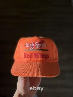 Vintage Super RARE! Red Wing Irish Setter Orange Corduroy Hat! Slide Cap