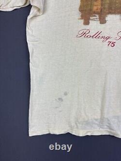 Vintage Super Rare 1975 Rolling Stones Ringer Shirt Distressed Fade