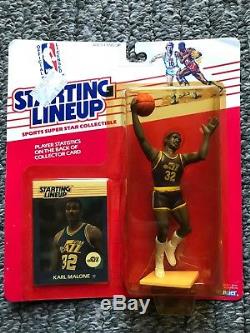 Vintage Super Rare 1988 Kenner Starting Lineup NBA HOF Utah Jazz Karl Malone MIP