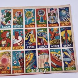 Vintage Super Rare Menko Card space war Menko Russian Laika uncut sheet 1957