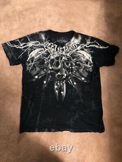 Vintage Super Rare Meshuggah Affliction Designer Shirt Black Extra Large XL