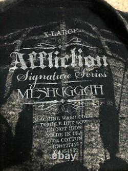 Vintage Super Rare Meshuggah Affliction Designer Shirt Black Extra Large XL