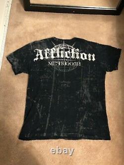 Vintage Super Rare Meshuggah Affliction Designer Shirt Black Extra Large XL