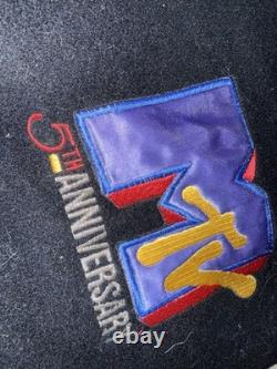 Vintage Super Rare Mtv Staff Jacket Fifth Anniversary Embroidered Size Medium