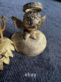 Vintage Super Rare Signed Tortolani Voice Of Conscious Angel & Devil Brooches