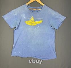 Vintage Super Rare The Beatles Yellow Submarine Band Tee Promo Art Faded