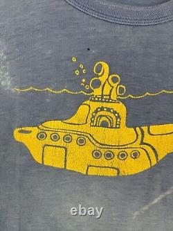 Vintage Super Rare The Beatles Yellow Submarine Band Tee Promo Art Faded