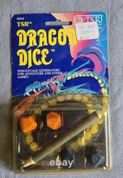 Vintage Super rare TSR Dragon dice W Crayon 1981 Pre Dungeon & Dragons D&D BLUE